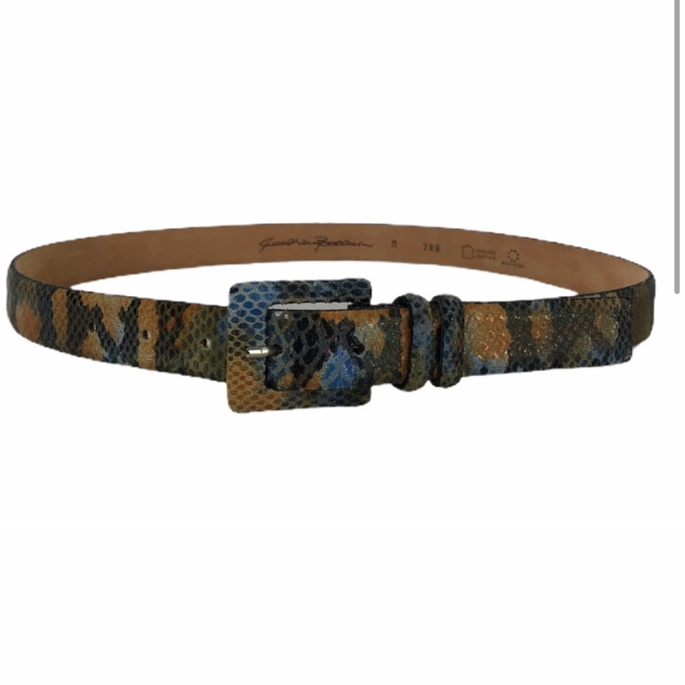 Qualheim Bollorini snake print embossed belt